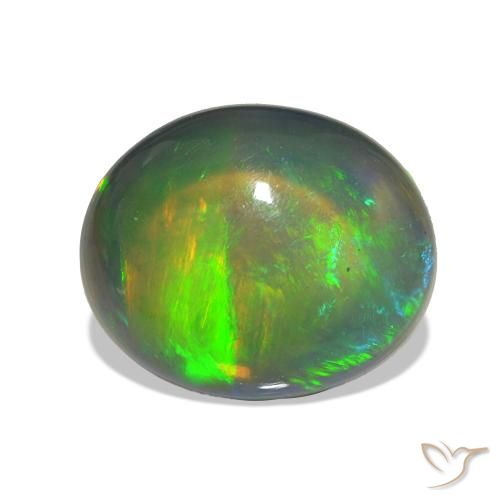 Opale noire Multicolore naturelle ovale, 2.59 ct, Transparent