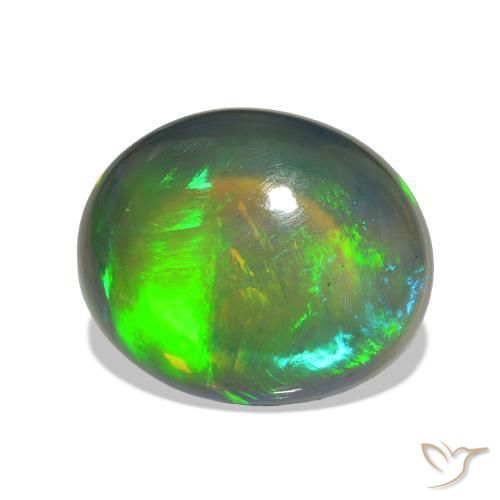 Opale noire Multicolore naturelle ovale, 2.59 ct, Transparent