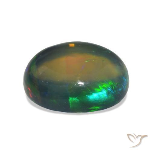 Opale noire Multicolore naturelle ovale, 2.59 ct, Transparent