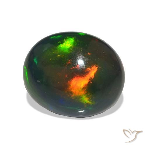 Opale noire Multicolore naturelle ovale, 2.29 ct, Opaque