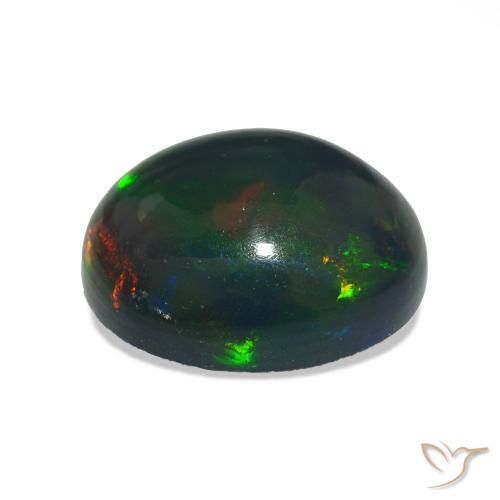 Opale noire Multicolore naturelle ovale, 2.29 ct, Opaque