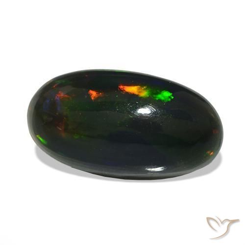 Opale noire Multicolore naturelle ovale, 2.19 ct, Opaque