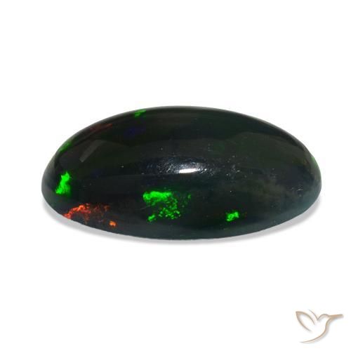 Opale noire Multicolore naturelle ovale, 2.19 ct, Opaque