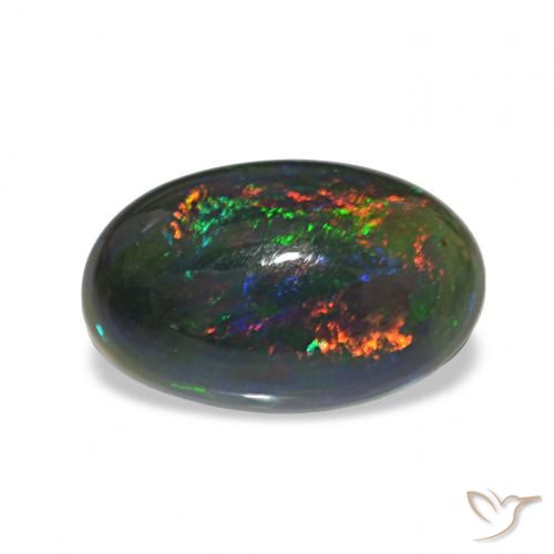 2.13ct Multicolore Opale noire, ovale, Opaque