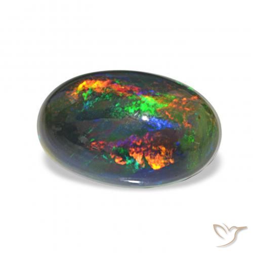 Opale noire Multicolore naturelle ovale, 2.13 ct, Opaque