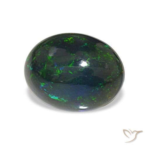 Opale noire Multicolore naturelle ovale, 2.61 ct, Opaque