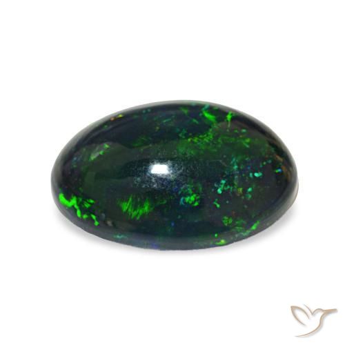 Opale noire Multicolore naturelle ovale, 2.61 ct, Opaque