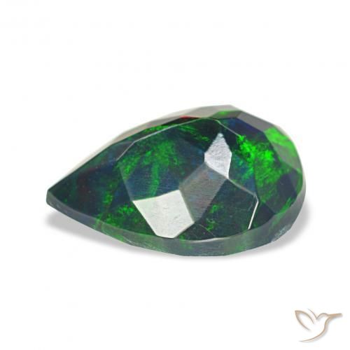 Opale noire Multicolore naturelle En forme de poire, 1.13 ct, Opaque