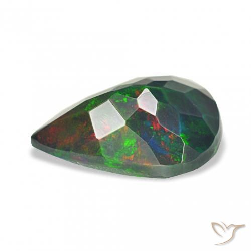 Opale noire Multicolore naturelle En forme de poire, 1.16 ct, Opaque