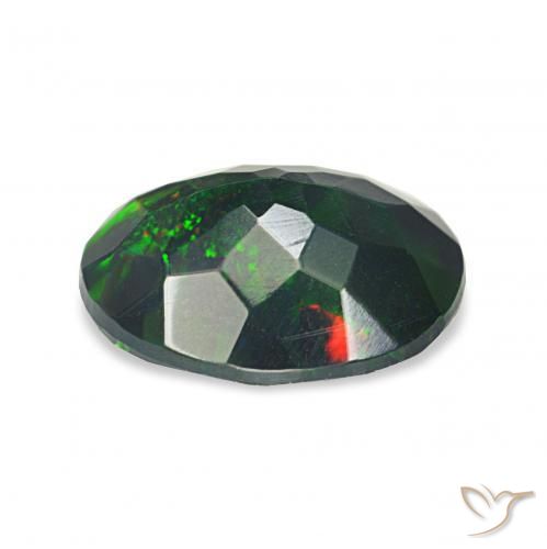 Opale noire Multicolore naturelle Coupe ovale, 1.07 ct, Opaque