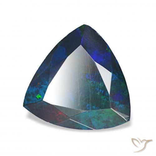 Opale noire Multicolore naturelle Trillion, 1.16 ct, Opaque