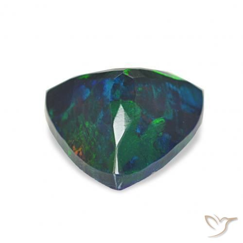 Opale noire Multicolore naturelle Trillion, 1.16 ct, Opaque