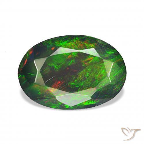 1.48ct Multicolore Opale noire, ovale, Opaque