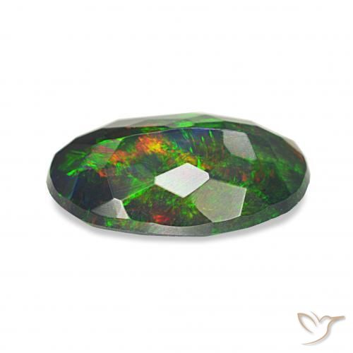 Opale noire Multicolore naturelle ovale, 1.48 ct, Opaque