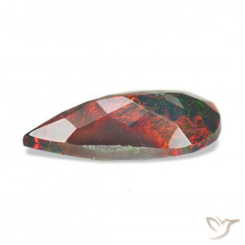 Opale noire Multicolore naturelle En forme de poire, 1.24 ct, Opaque