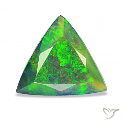 Opale noire Multicolore naturelle Trillion, 0.90 ct, Opaque