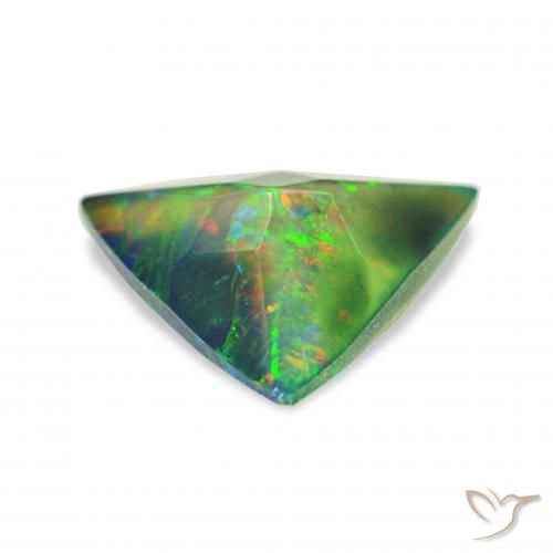 Opale noire Multicolore naturelle Trillion, 0.90 ct, Opaque