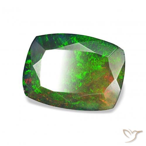 Opale noire Multicolore naturelle Coussin, 1.26 ct, Opaque
