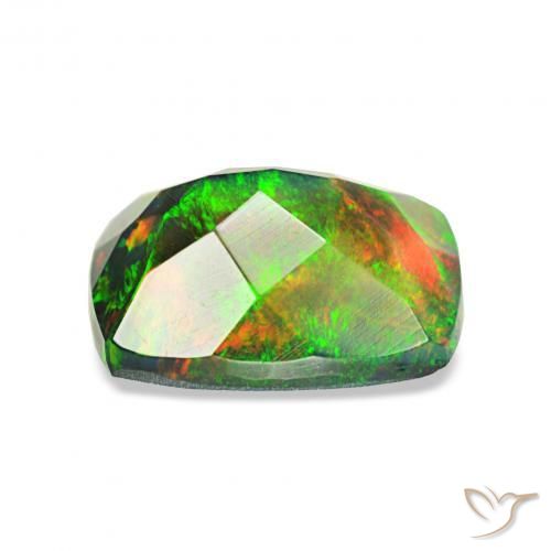 Opale noire Multicolore naturelle Coussin, 1.26 ct, Opaque