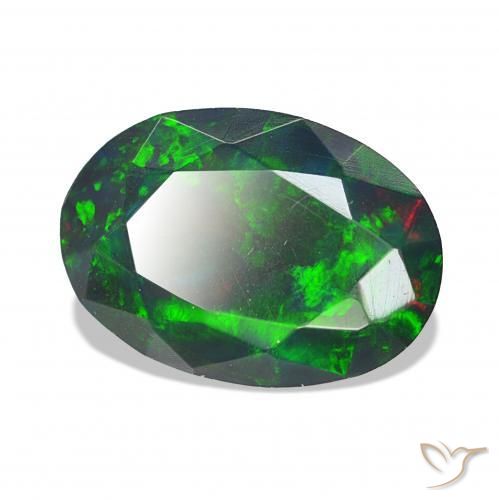 Opale noire Multicolore naturelle ovale, 1.99 ct, Opaque