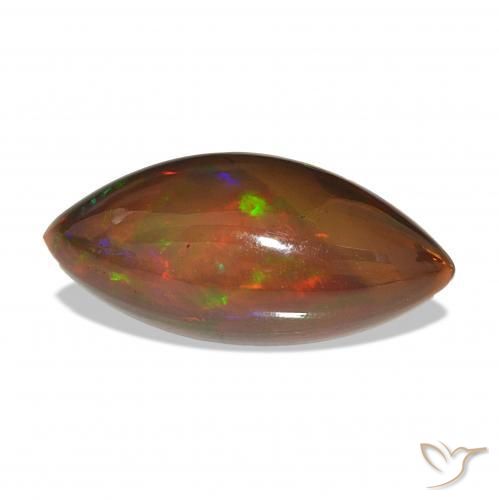 Opale noire Multicolore naturelle Marquise, 7.15 ct, Opaque