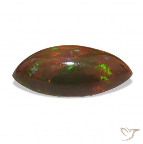 Opale noire Multicolore naturelle Marquise, 7.15 ct, Opaque