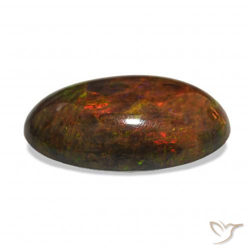 Opale noire Multicolore naturelle ovale, 7.51 ct, Opaque
