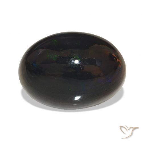 5.61ct Multicolore Opale noire, ovale, Opaque