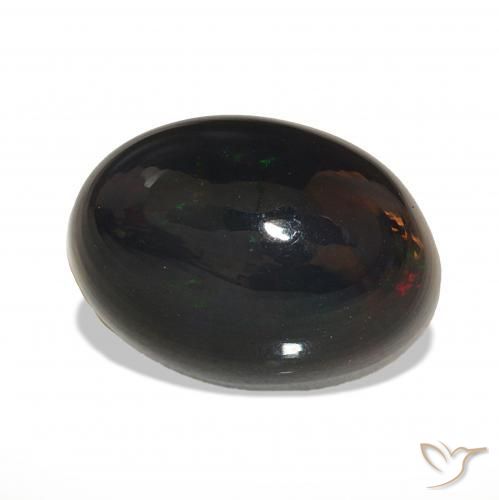 Opale noire Multicolore naturelle ovale, 5.61 ct, Opaque