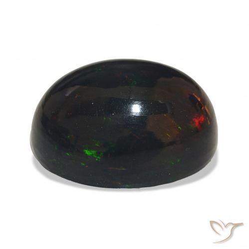 Opale noire Multicolore naturelle ovale, 5.61 ct, Opaque