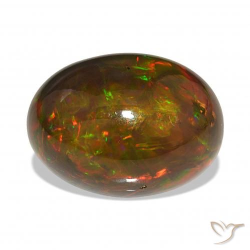 17.49ct Multicolore Opale noire, ovale, Opaque