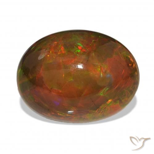 Opale noire Multicolore naturelle ovale, 14.18 ct, Opaque