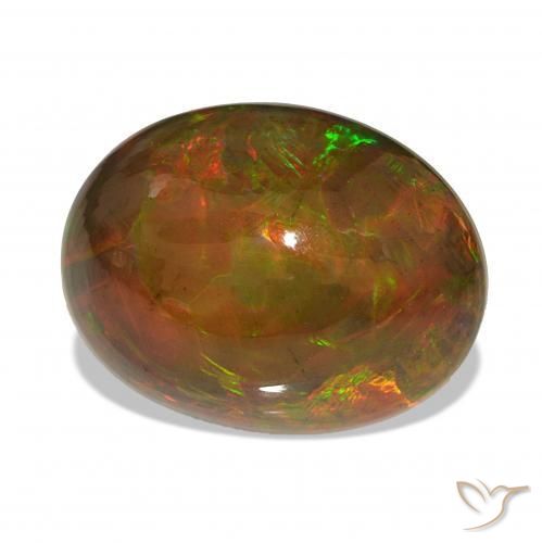 Opale noire Multicolore naturelle ovale, 14.18 ct, Opaque