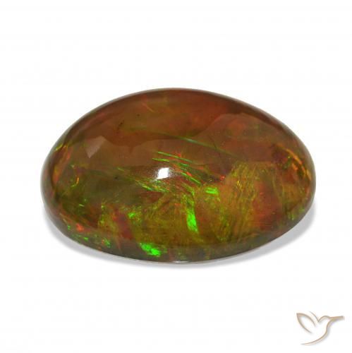 Opale noire Multicolore naturelle ovale, 14.18 ct, Opaque