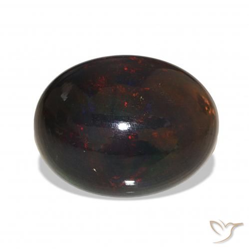Opale noire Multicolore naturelle ovale, 5.11 ct, Opaque