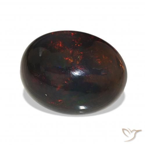 Opale noire Multicolore naturelle ovale, 5.11 ct, Opaque