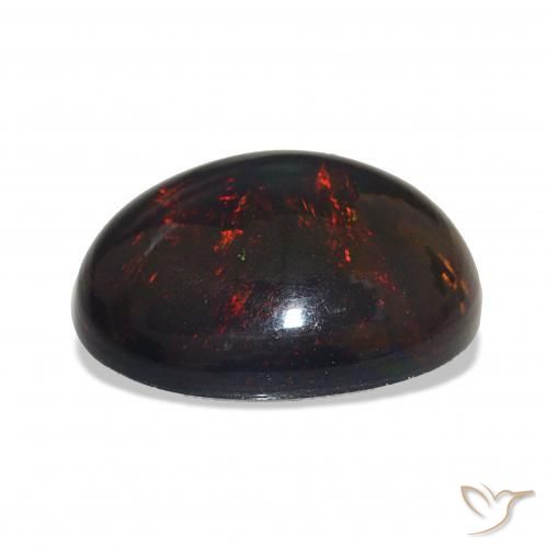 Opale noire Multicolore naturelle ovale, 5.11 ct, Opaque