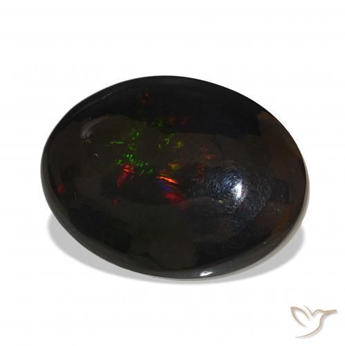 Opale noire Multicolore naturelle ovale, 8.91 ct, Opaque