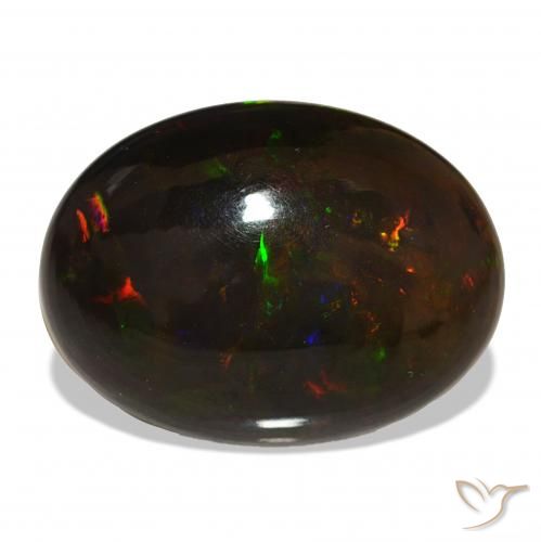 Opale noire Multicolore naturelle ovale, 13.11 ct, Opaque