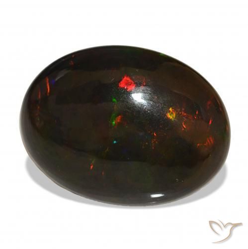 Opale noire Multicolore naturelle ovale, 13.11 ct, Opaque