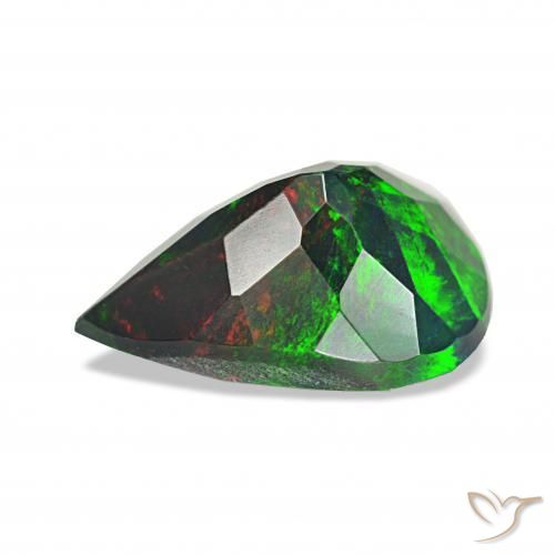 Opale noire Multicolore naturelle En forme de poire, 1.41 ct, Opaque