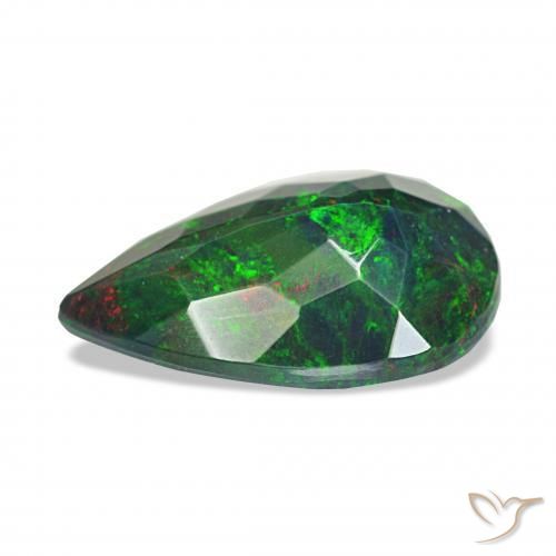 Opale noire Multicolore naturelle En forme de poire, 1.38 ct, Opaque