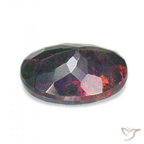 Opale noire Multicolore naturelle ovale, 1.05 ct, Opaque
