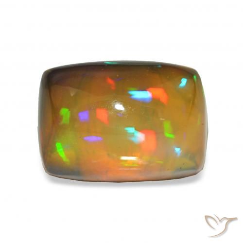 Opale noire Multicolore naturelle Coussin, 5.91 ct, Transparent