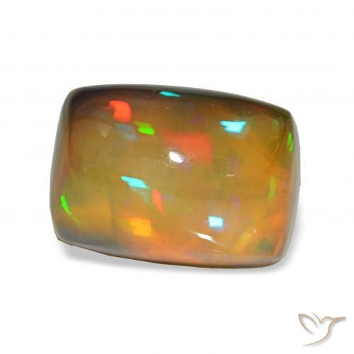 Opale noire Multicolore naturelle Coussin, 5.91 ct, Transparent