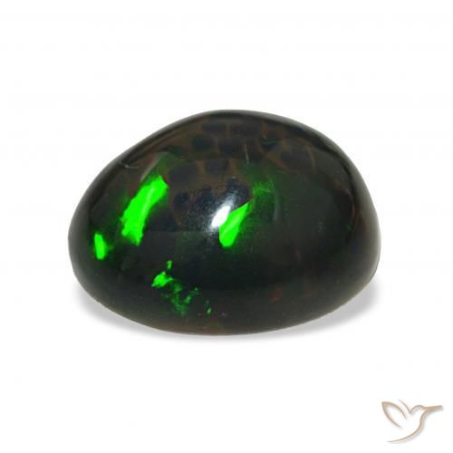 Opale noire Multicolore naturelle ovale, 4.67 ct, Opaque