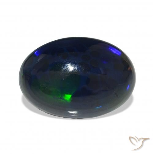 Opale noire Multicolore naturelle ovale, 3.16 ct, Opaque