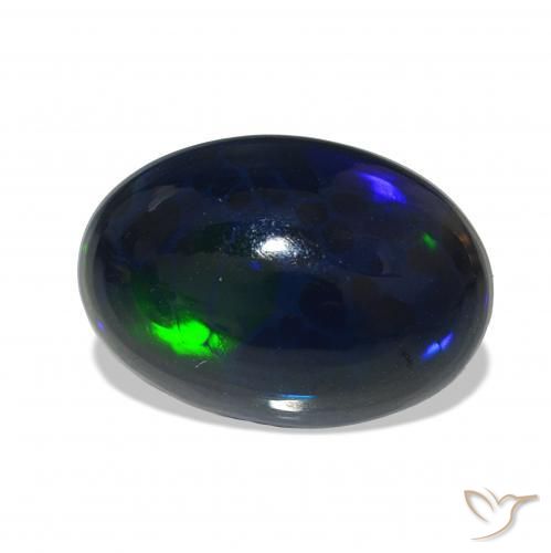 Opale noire Multicolore naturelle ovale, 3.16 ct, Opaque