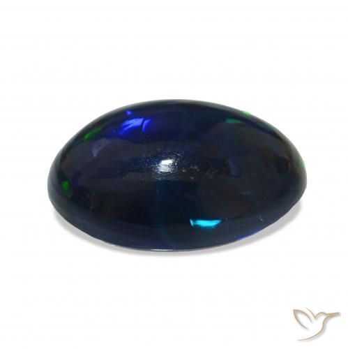 Opale noire Multicolore naturelle ovale, 3.16 ct, Opaque