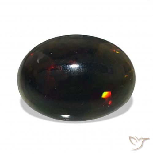 Opale noire Multicolore naturelle ovale, 2.37 ct, Opaque